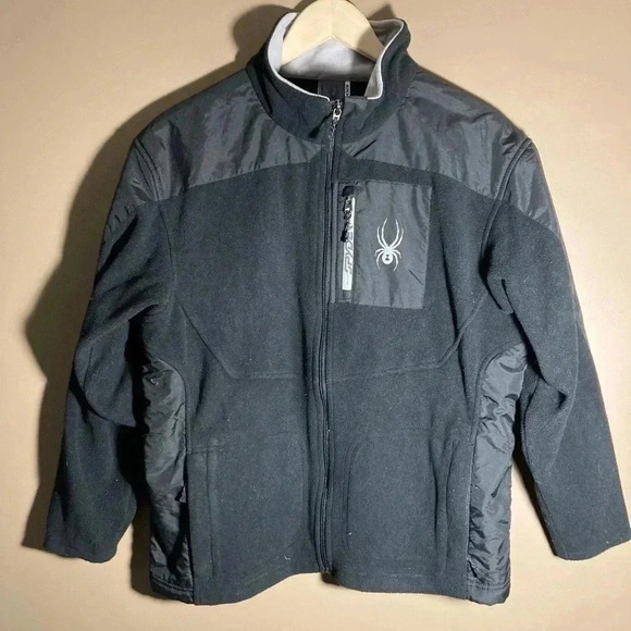 Spyder  black fleece jacket - Picture 1 of 5